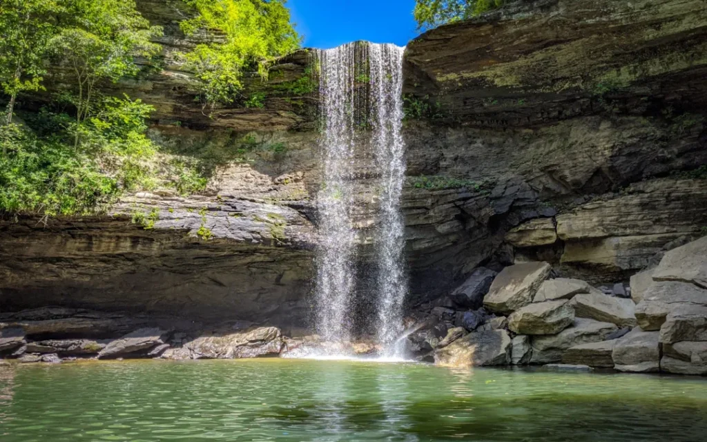 Greeter Falls Tennessee hiking trail waterfall