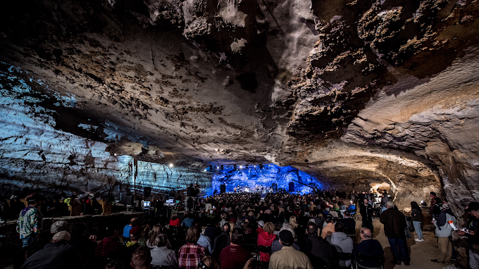 The Caverns Tennessee concert experience underground cave stage lighting